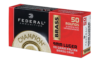 FED CHAMP 9MM 115GR FMJ BRS 50/1000 - for sale