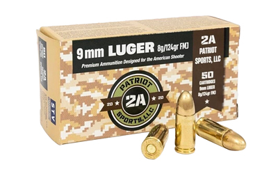PATRIOT SPORTS 9MM 124GR FMJ 50/1000 - for sale