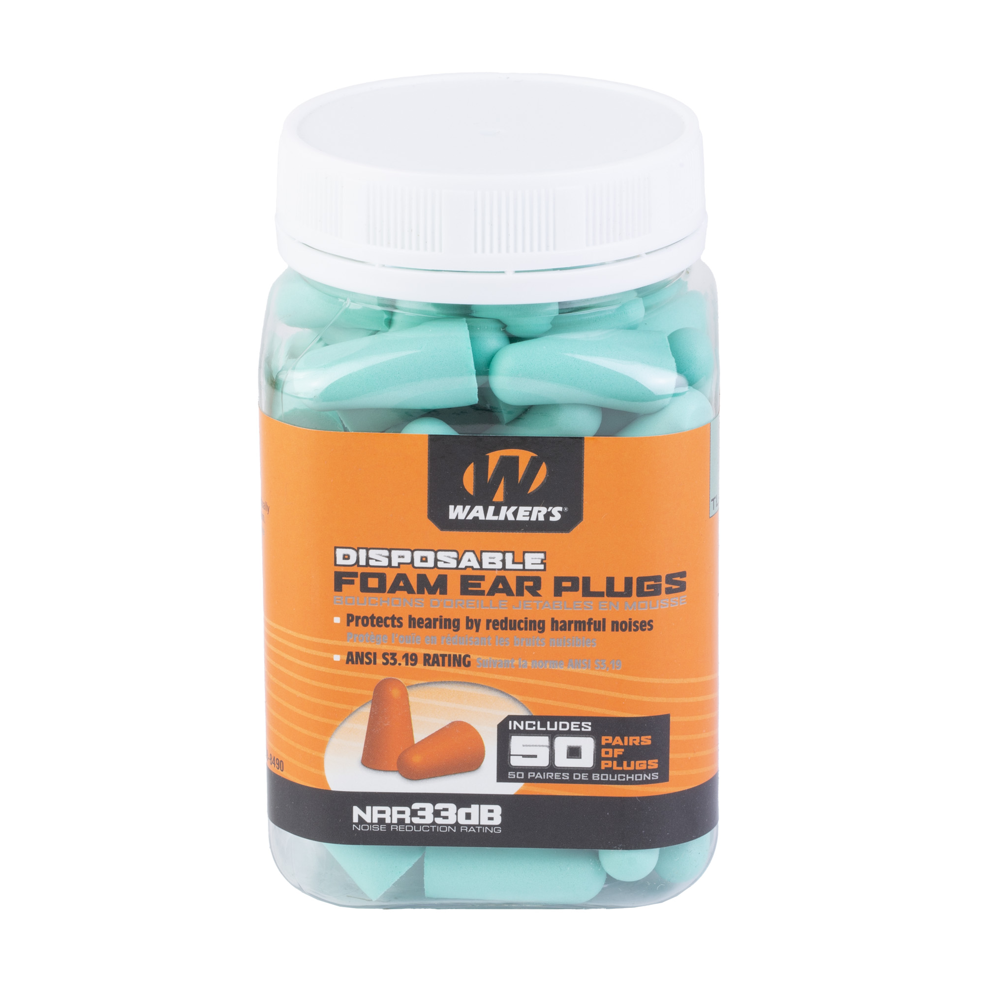WALKER'S FOAM EAR PLUG 50 PAIR TEAL - for sale