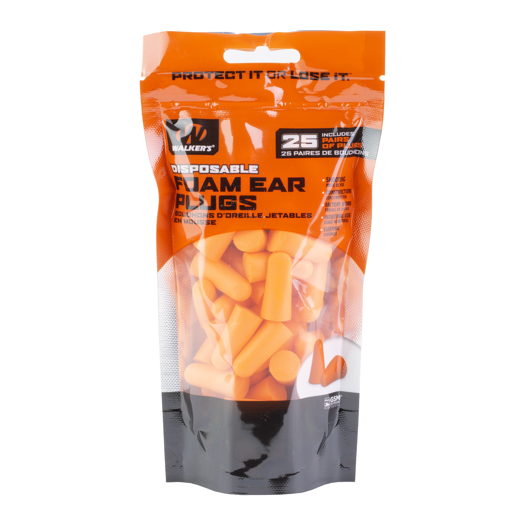 WALKER'S FOAM EAR PLUGS 25 PAIRS ORG - for sale